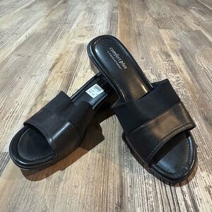Comfort Plus by Predictions Women's Black Slide Sandals